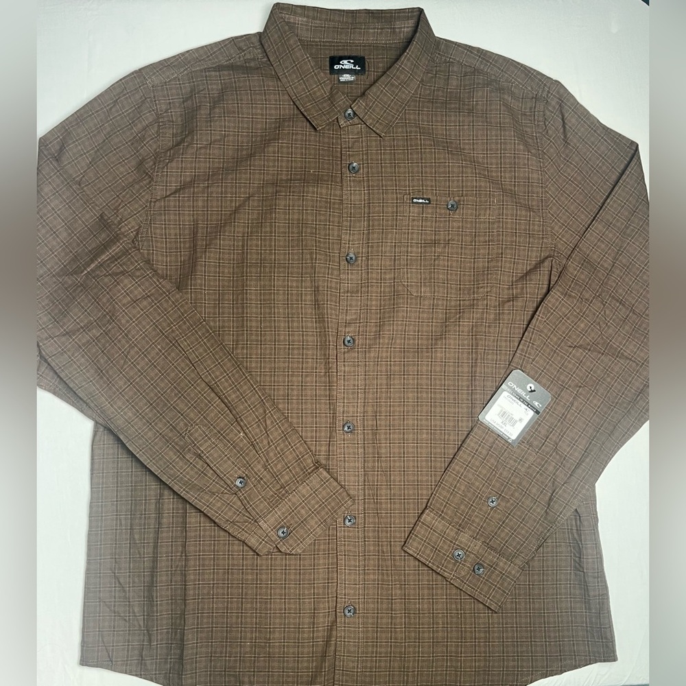 O'Neill Men's Casual Brown Checkered Shirt